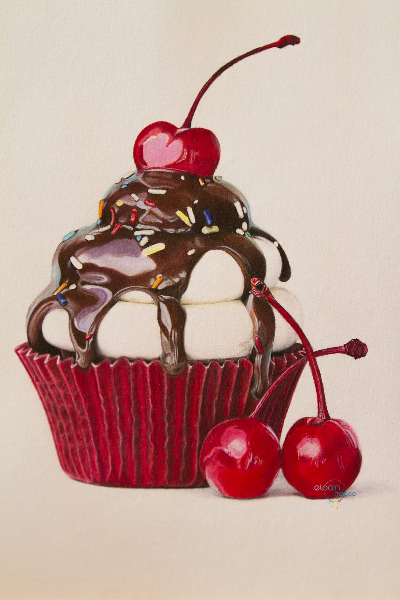 Cupcake pencil artwork