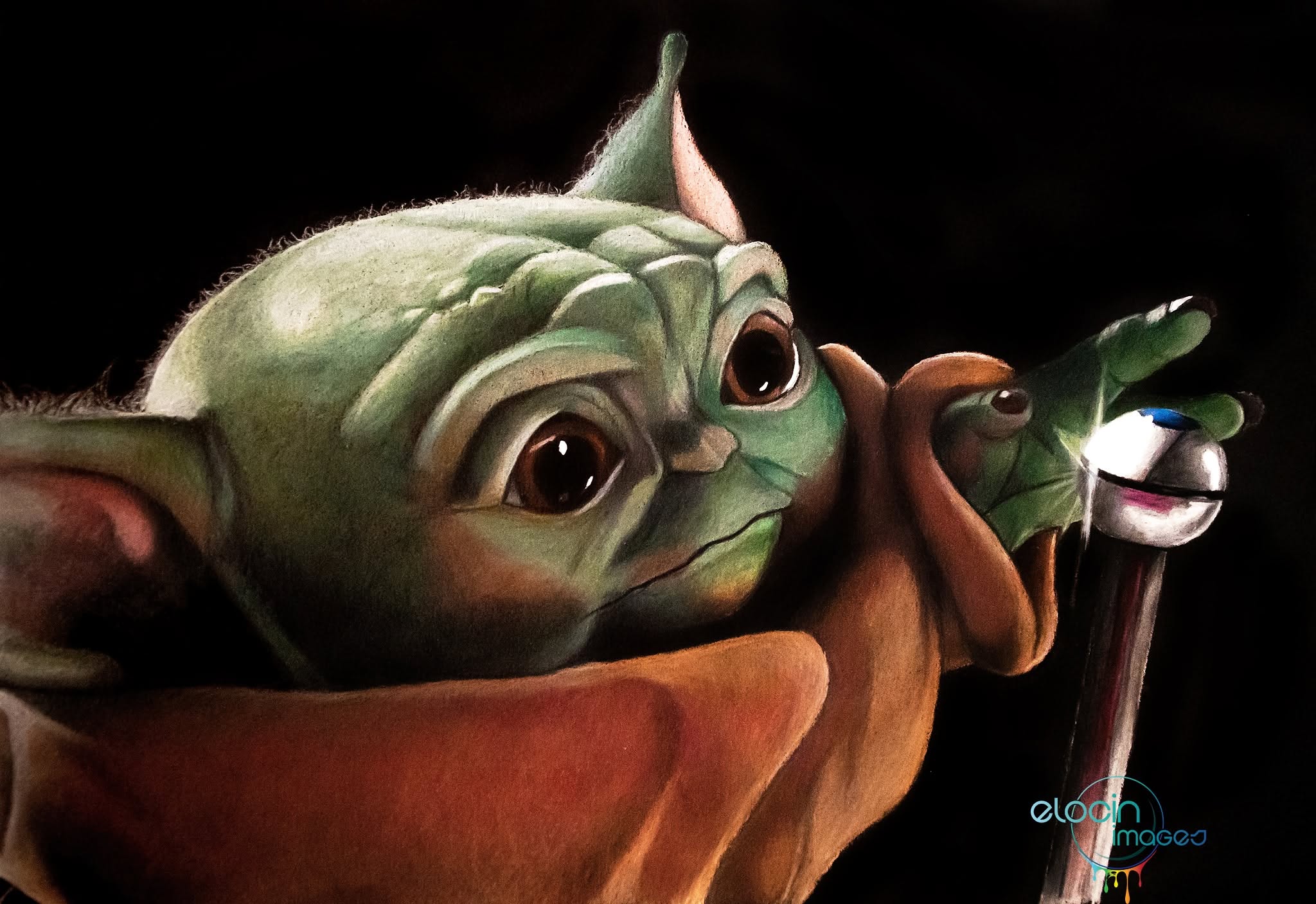 Grogu pencil artwork