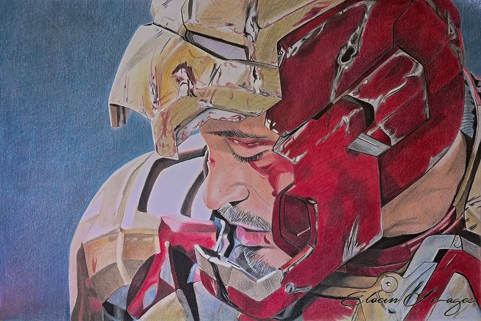 Iron Man pencil artwork