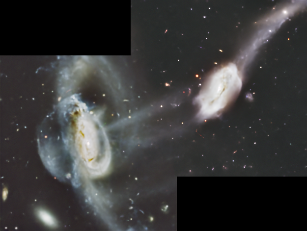 Merging galaxies 618993 (left) and 618992 (right), from the SAMI Galaxy Survey, imaged by the HSC Telescope.